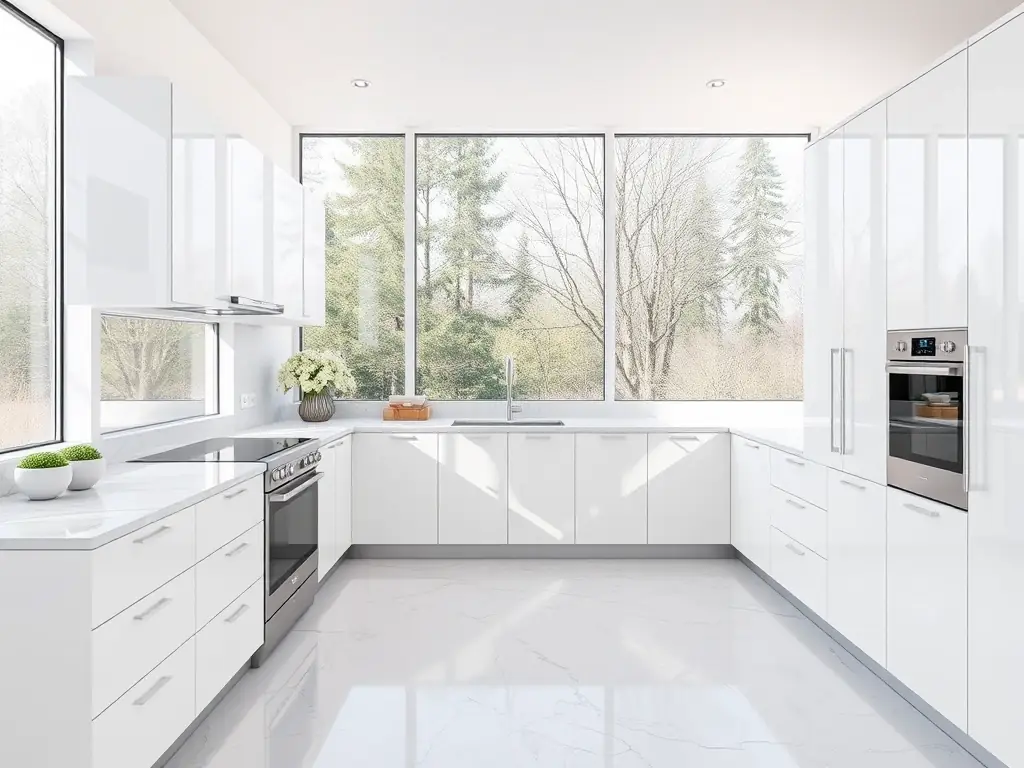 A modern, stylish kitchen with new cabinets, countertops, and appliances, exemplifying Centraal Totaal Onderhoud's expertise in kitchen remodeling.